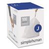 simplehuman Code J Custom Fit Drawstring Trash Bags, 100 Count, 30-45 Liter / 8-12 Gallon, White view 1