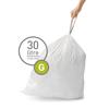 simplehuman Code J Custom Fit Drawstring Trash Bags, 100 Count, 30-45 Liter / 8-12 Gallon, White view 4